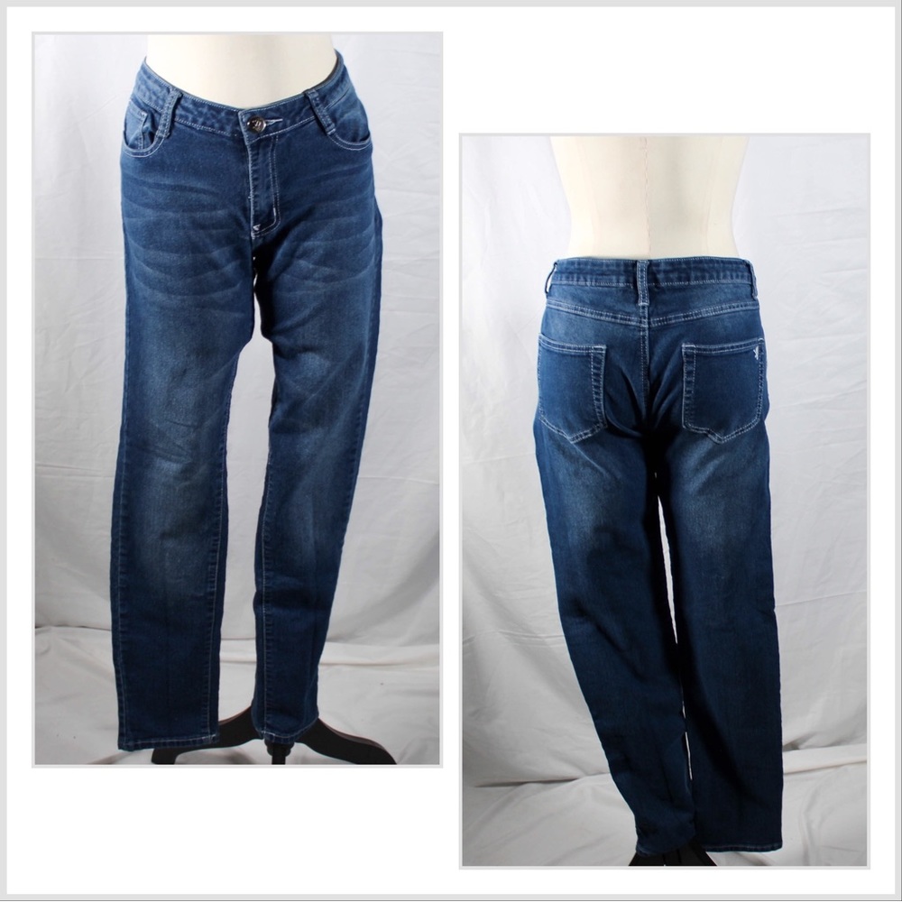 Medium Blue Wash Denim Jean Pants Size 13/14 Juniors Classic Skinny VIP Jeans